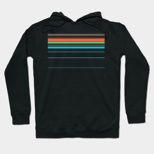 Vintage Sunset Stripe Orange and Aqua Hoodie